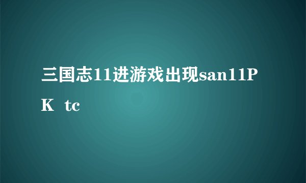 三国志11进游戏出现san11PK  tc