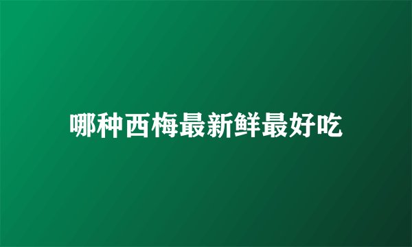 哪种西梅最新鲜最好吃