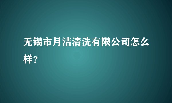 无锡市月洁清洗有限公司怎么样？