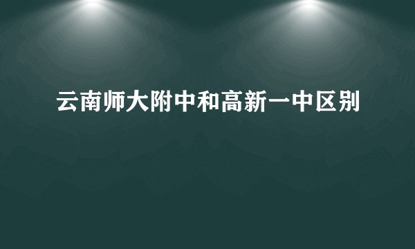 云南师大附中和高新一中区别