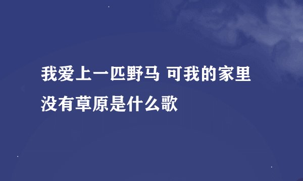 我爱上一匹野马 可我的家里没有草原是什么歌