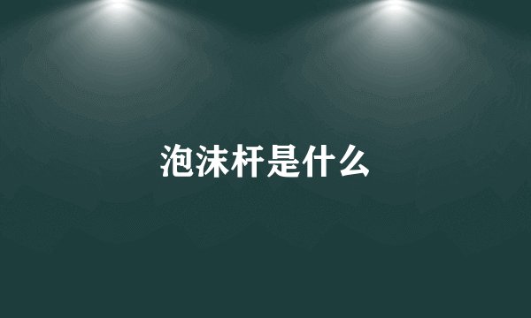 泡沫杆是什么