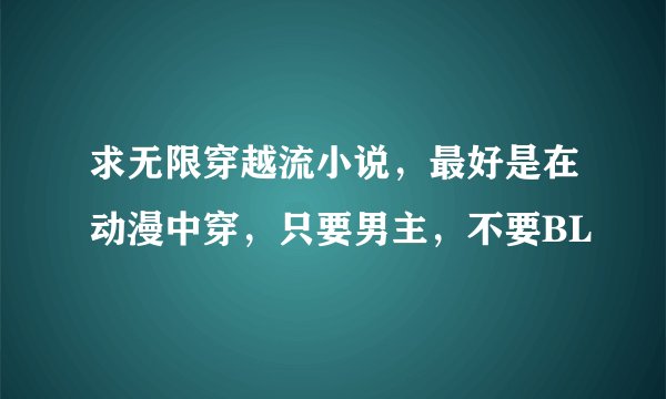求无限穿越流小说，最好是在动漫中穿，只要男主，不要BL