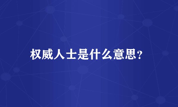 权威人士是什么意思？