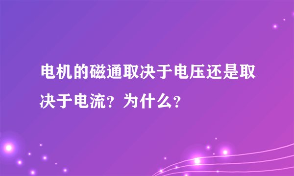 电机的磁通取决于电压还是取决于电流？为什么？