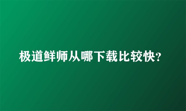 极道鲜师从哪下载比较快？