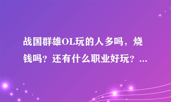 战国群雄OL玩的人多吗，烧钱吗？还有什么职业好玩？鬼谷还是刺客？