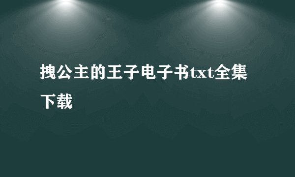 拽公主的王子电子书txt全集下载