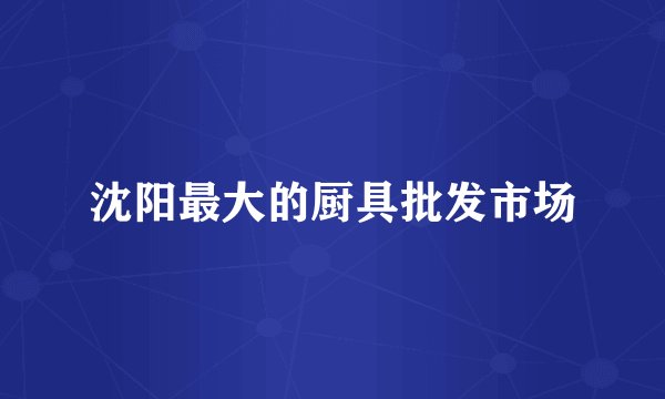 沈阳最大的厨具批发市场