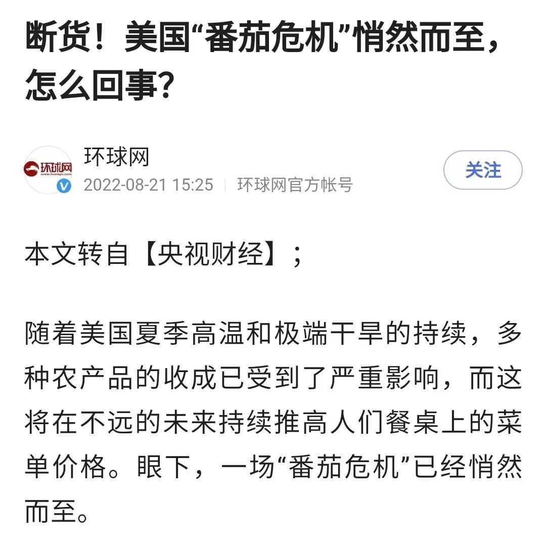 美国番茄危机是怎么回事？