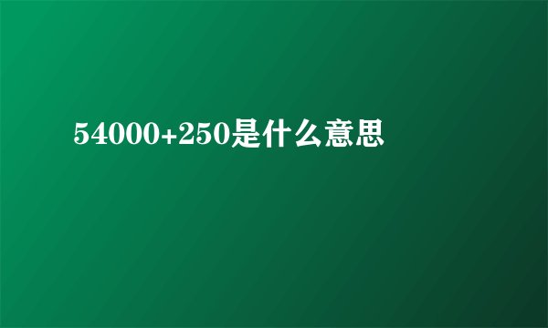 54000+250是什么意思
