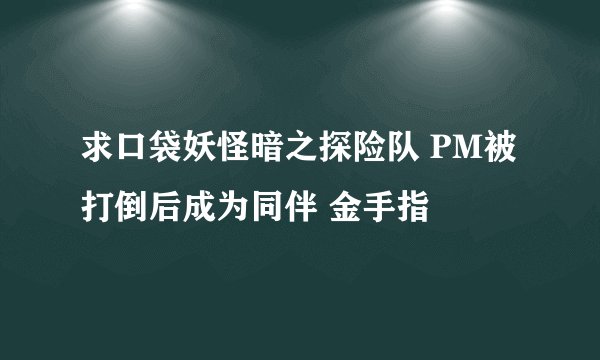 求口袋妖怪暗之探险队 PM被打倒后成为同伴 金手指