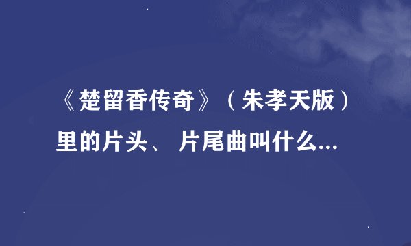《楚留香传奇》（朱孝天版）里的片头、 片尾曲叫什么名字？这部电视剧跟《大旗英雄传》导演是同一人吗？（