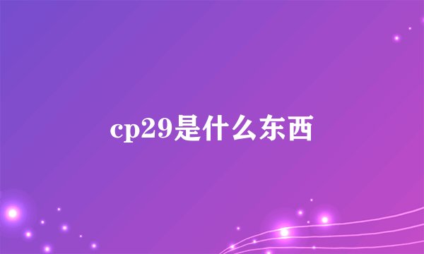 cp29是什么东西