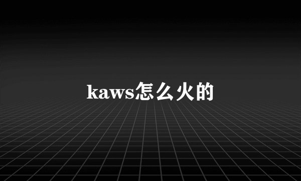 kaws怎么火的