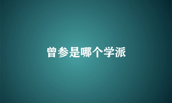 曾参是哪个学派