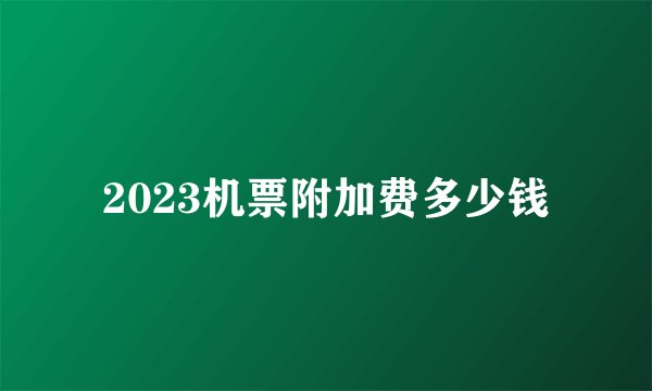 2023机票附加费多少钱