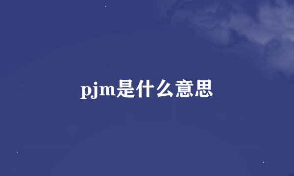 pjm是什么意思
