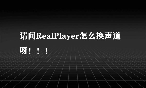 请问RealPlayer怎么换声道呀！！！