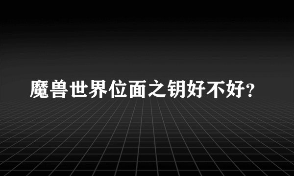 魔兽世界位面之钥好不好？