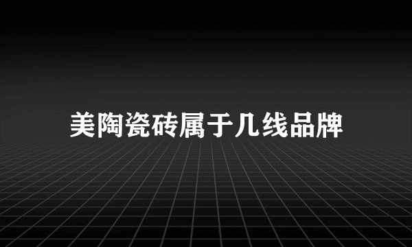 美陶瓷砖属于几线品牌
