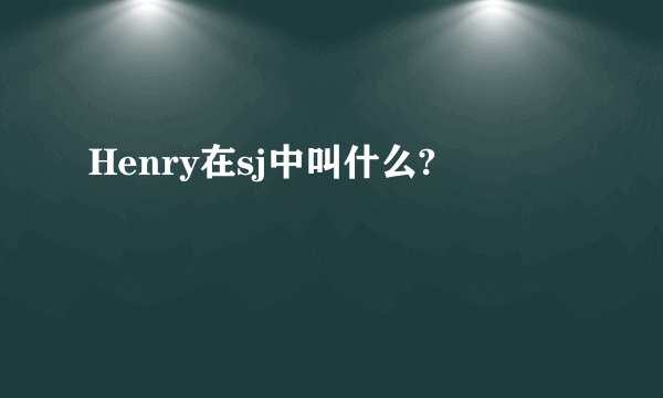 Henry在sj中叫什么?