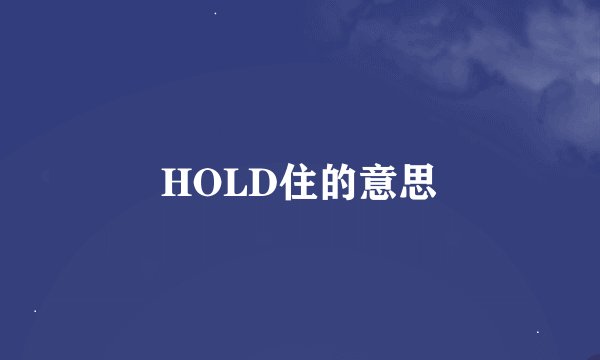 HOLD住的意思
