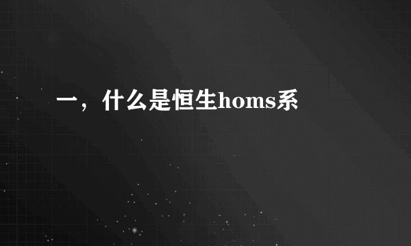 一，什么是恒生homs系ǻ