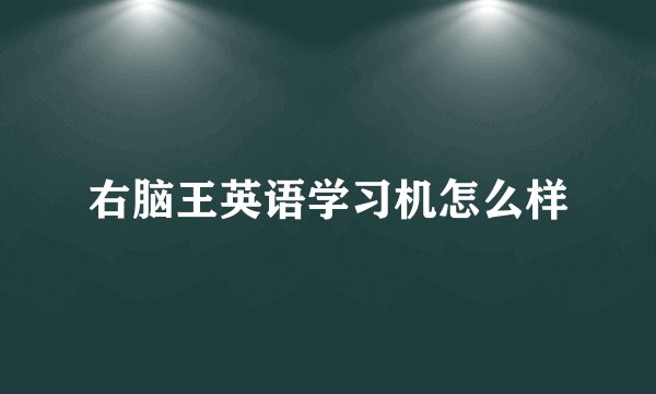 右脑王英语学习机怎么样