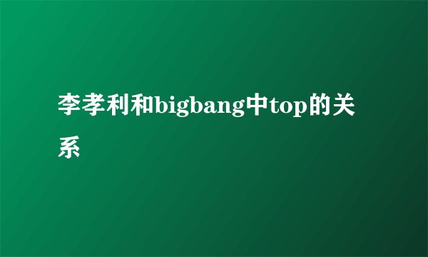 李孝利和bigbang中top的关系