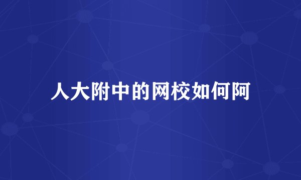 人大附中的网校如何阿