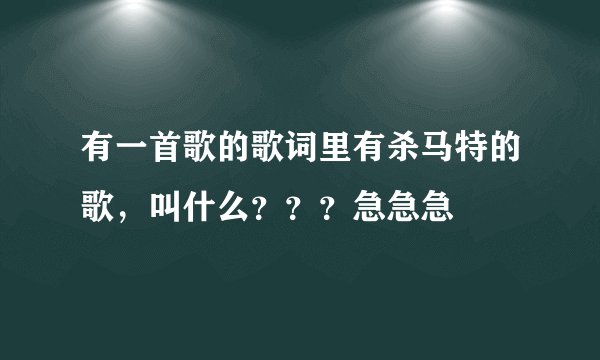 有一首歌的歌词里有杀马特的歌，叫什么？？？急急急