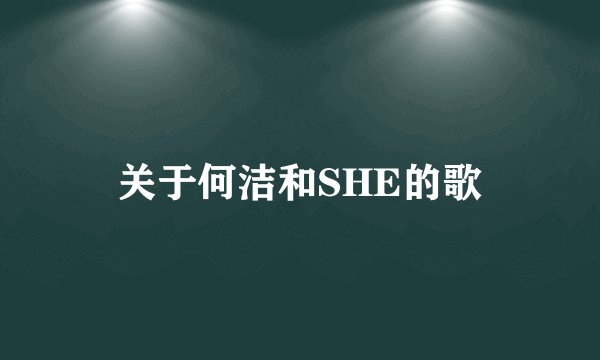 关于何洁和SHE的歌