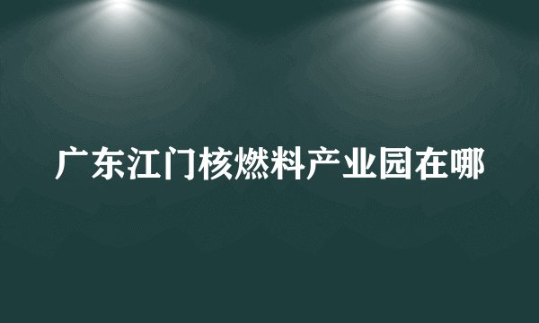 广东江门核燃料产业园在哪