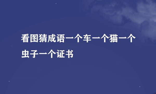 看图猜成语一个车一个猫一个虫子一个证书