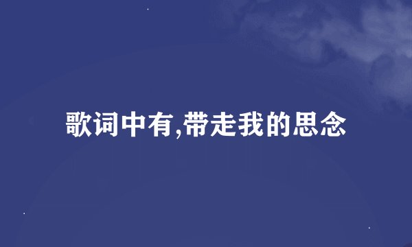 歌词中有,带走我的思念