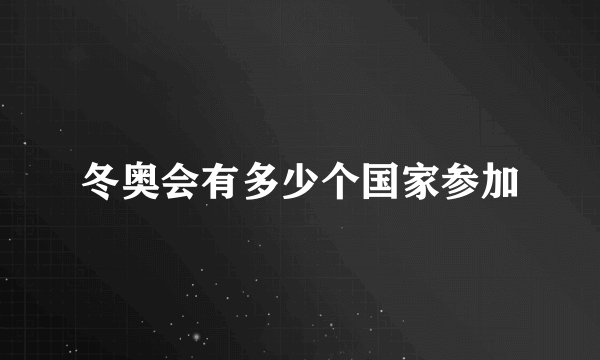 冬奥会有多少个国家参加