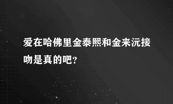 爱在哈佛里金泰熙和金来沅接吻是真的吧？