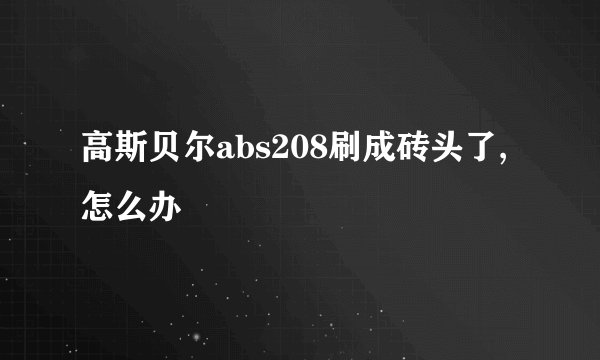 高斯贝尔abs208刷成砖头了,怎么办