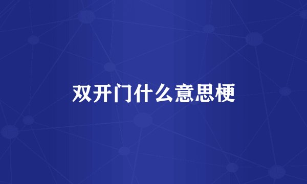 双开门什么意思梗