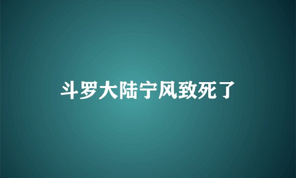 斗罗大陆宁风致死了