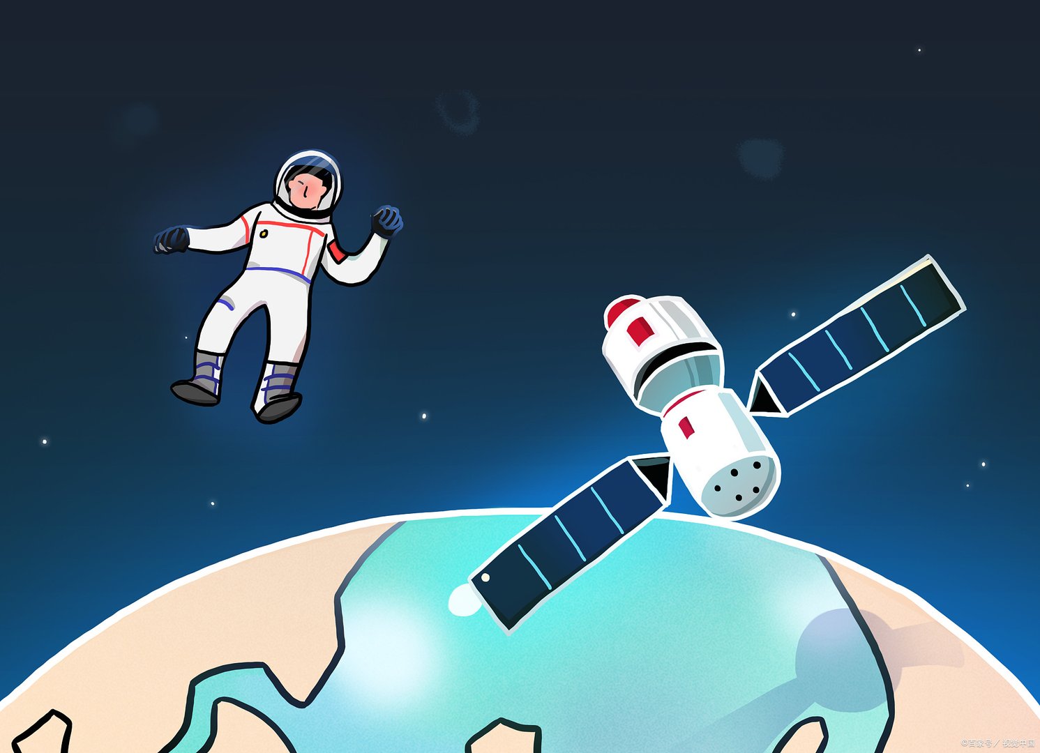 动物跑到现场看航天员落地,返回舱开伞的样子像极了什么?