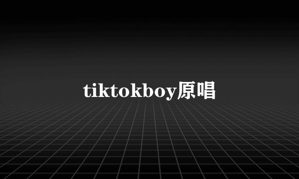 tiktokboy原唱