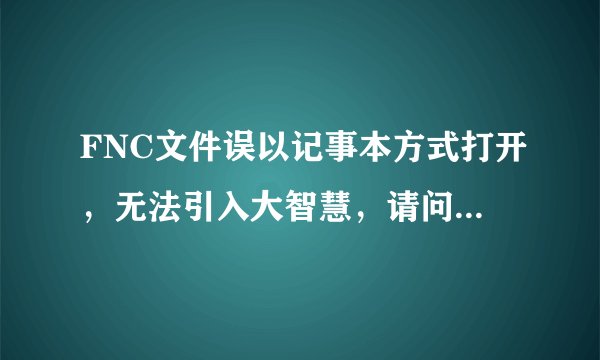 FNC文件误以记事本方式打开，无法引入大智慧，请问如何解决？