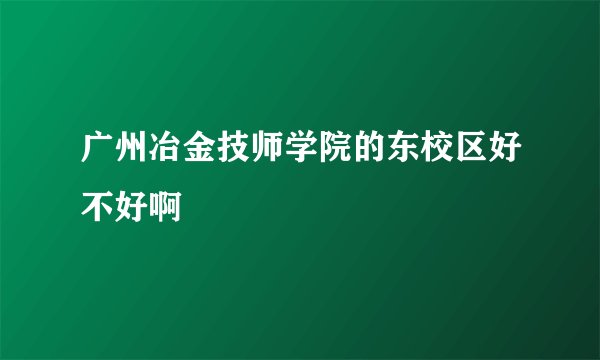 广州冶金技师学院的东校区好不好啊