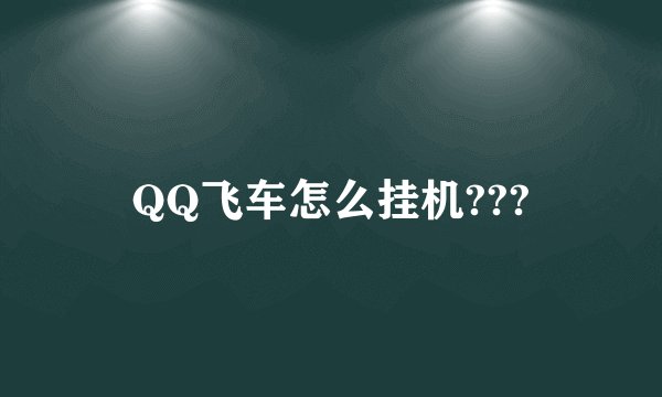 QQ飞车怎么挂机???