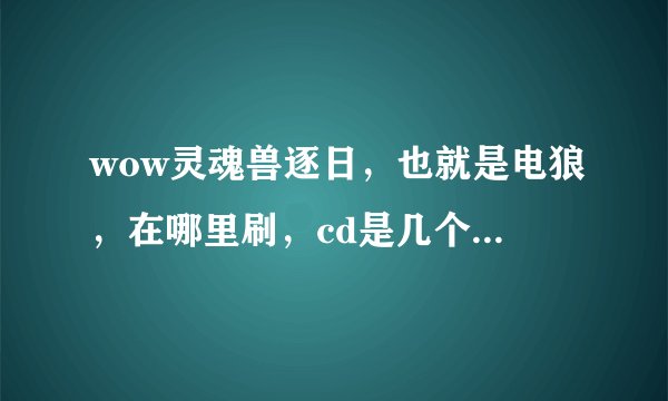 wow灵魂兽逐日，也就是电狼，在哪里刷，cd是几个小时到几个小时，一定自己抓过得来，cd不要查啊，都不准，