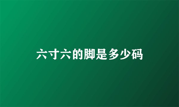 六寸六的脚是多少码