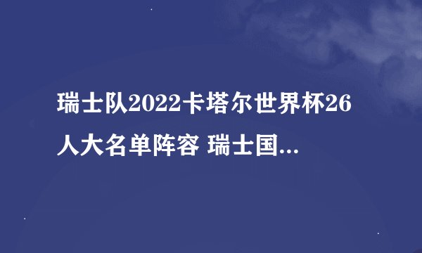 瑞士队2022卡塔尔世界杯26人大名单阵容 瑞士国家队明星球员
