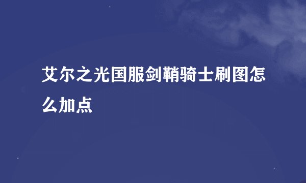 艾尔之光国服剑鞘骑士刷图怎么加点